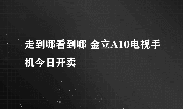 走到哪看到哪 金立A10电视手机今日开卖