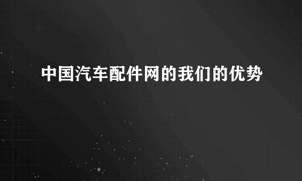 中国汽车配件网的我们的优势