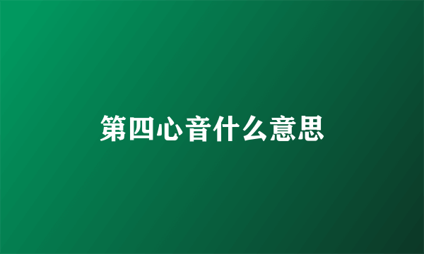 第四心音什么意思