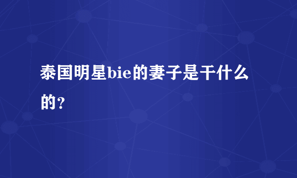 泰国明星bie的妻子是干什么的？