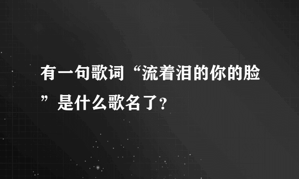 有一句歌词“流着泪的你的脸”是什么歌名了？