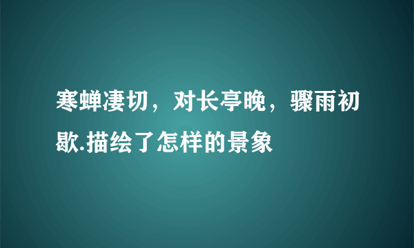 寒蝉凄切，对长亭晚，骤雨初歇.描绘了怎样的景象