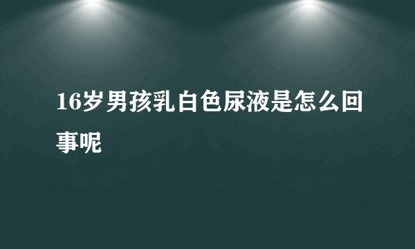 16岁男孩乳白色尿液是怎么回事呢