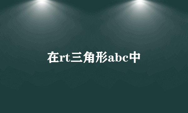 在rt三角形abc中