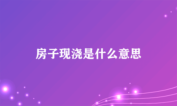 房子现浇是什么意思