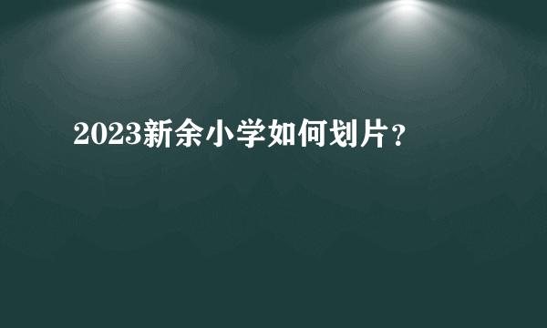 2023新余小学如何划片？