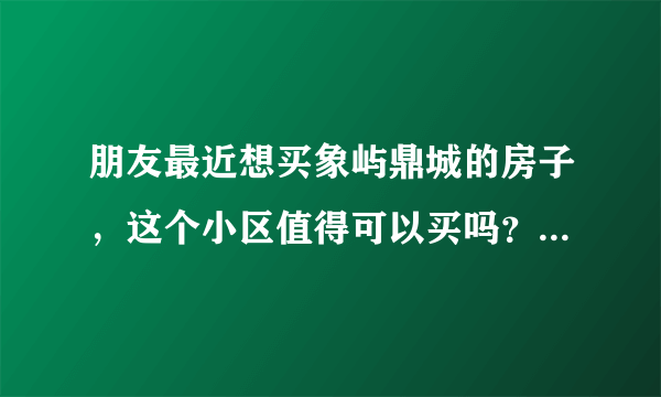 朋友最近想买象屿鼎城的房子，这个小区值得可以买吗？有什么需要注意的吗？