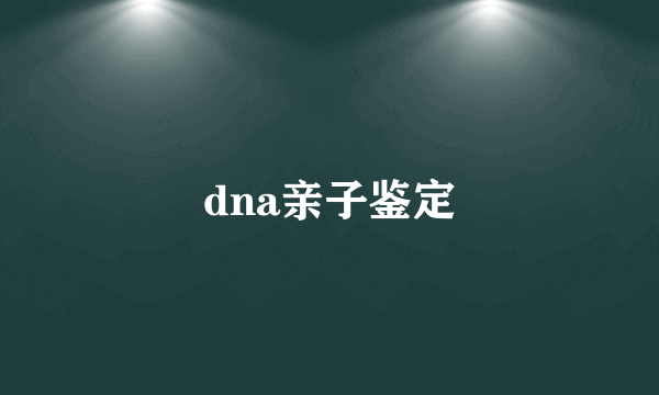 dna亲子鉴定