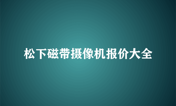 松下磁带摄像机报价大全