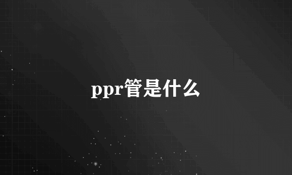 ppr管是什么