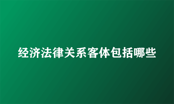 经济法律关系客体包括哪些