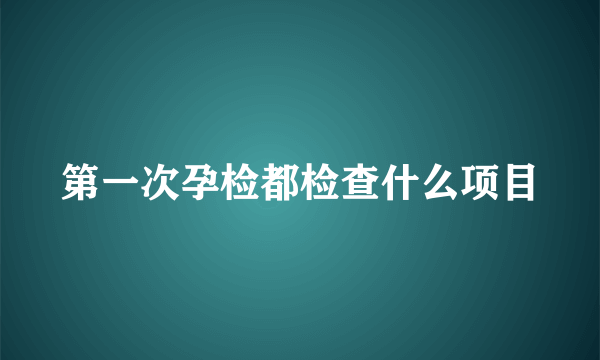 第一次孕检都检查什么项目