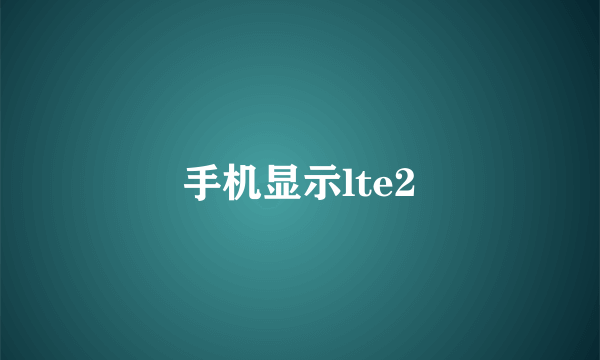 手机显示lte2