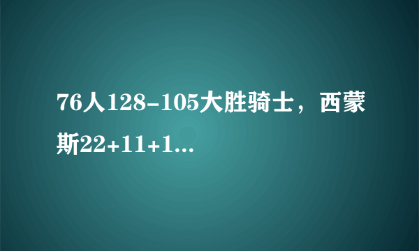 76人128-105大胜骑士，西蒙斯22+11+14，恩比德24+9，巴特勒19分，如何评价？