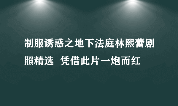 制服诱惑之地下法庭林熙蕾剧照精选  凭借此片一炮而红