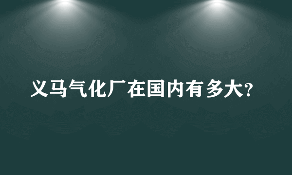 义马气化厂在国内有多大？