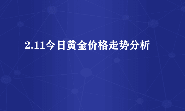 2.11今日黄金价格走势分析