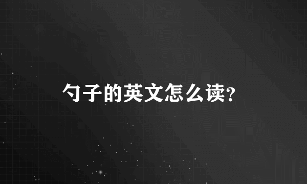 勺子的英文怎么读？