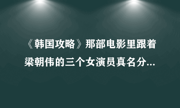 《韩国攻略》那部电影里跟着梁朝伟的三个女演员真名分别叫什么？