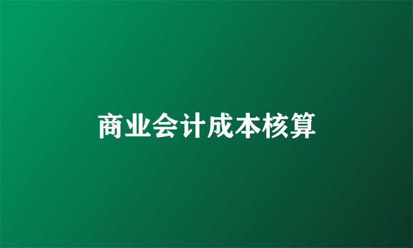 商业会计成本核算