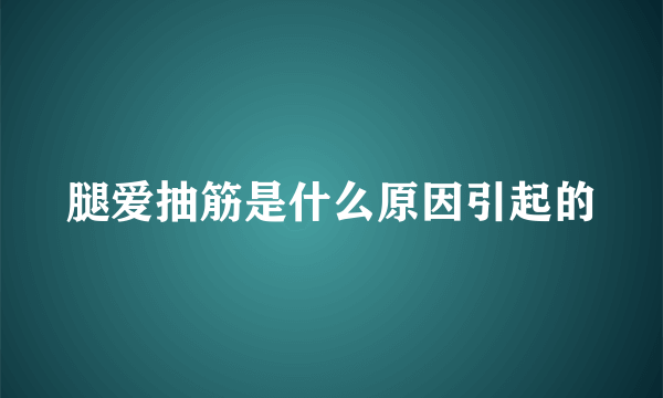 腿爱抽筋是什么原因引起的