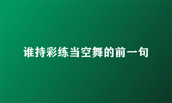 谁持彩练当空舞的前一句