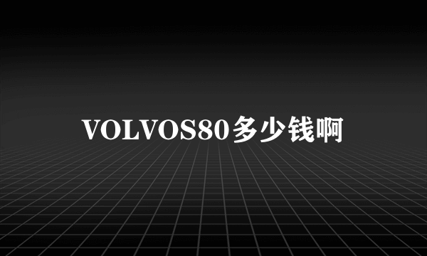 VOLVOS80多少钱啊