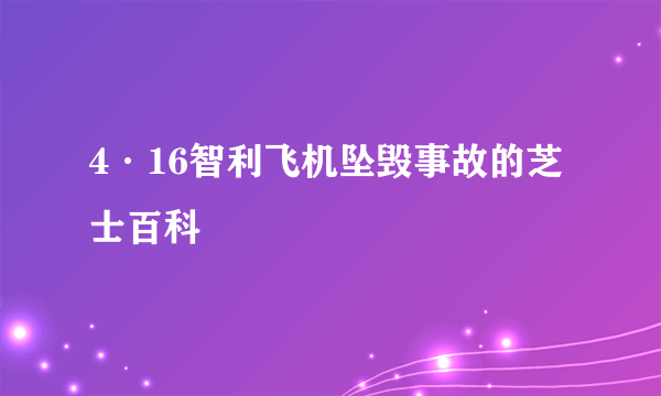 4·16智利飞机坠毁事故的芝士百科