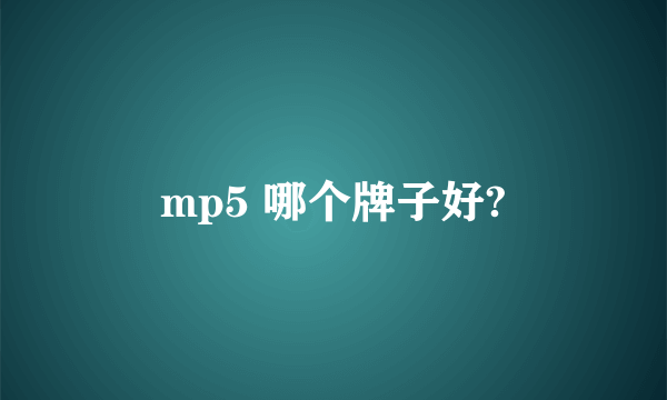 mp5 哪个牌子好?