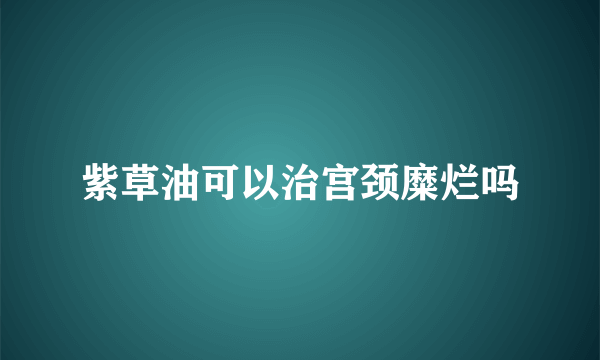 紫草油可以治宫颈糜烂吗