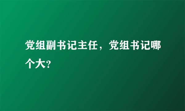 党组副书记主任，党组书记哪个大？