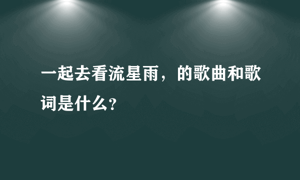 一起去看流星雨，的歌曲和歌词是什么？