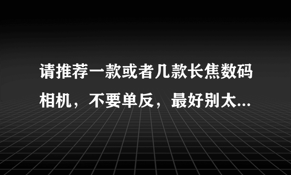 请推荐一款或者几款长焦数码相机，不要单反，最好别太贵。谢谢了。