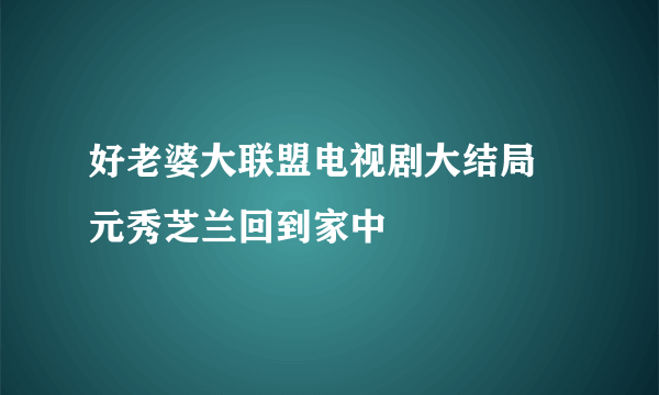 好老婆大联盟电视剧大结局 元秀芝兰回到家中