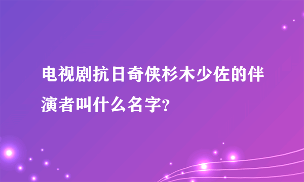 电视剧抗日奇侠杉木少佐的伴演者叫什么名字？