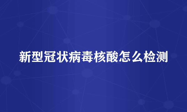 新型冠状病毒核酸怎么检测