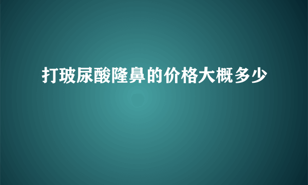 打玻尿酸隆鼻的价格大概多少