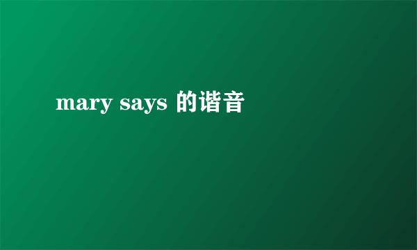 mary says 的谐音