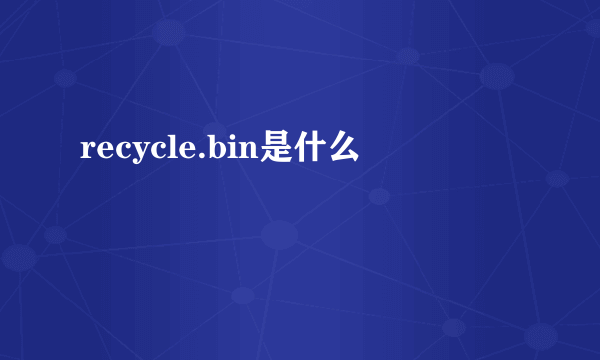 recycle.bin是什么