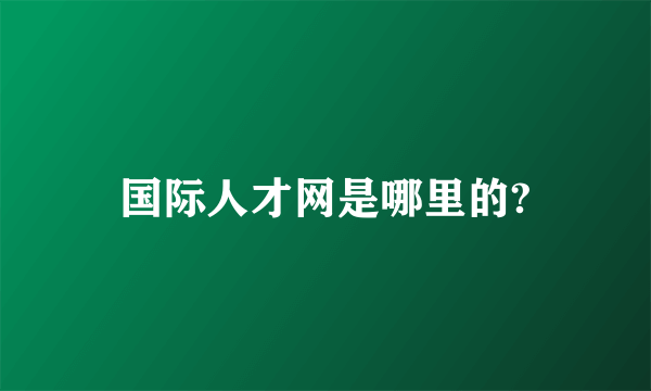 国际人才网是哪里的?