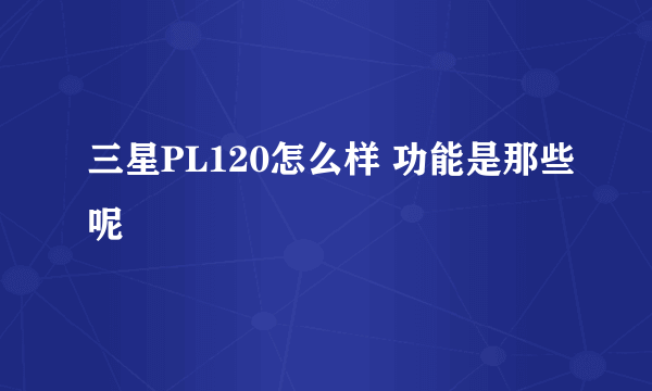 三星PL120怎么样 功能是那些呢