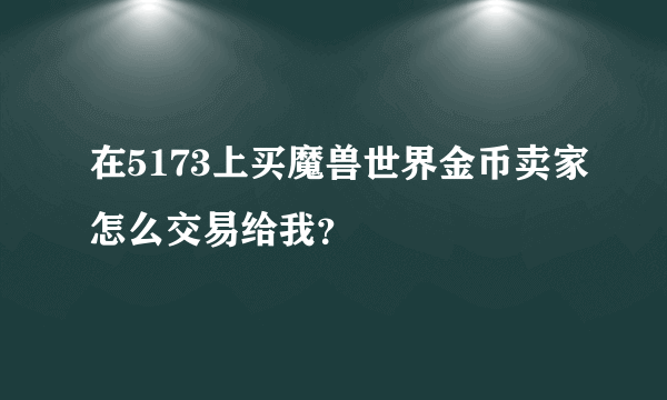 在5173上买魔兽世界金币卖家怎么交易给我？