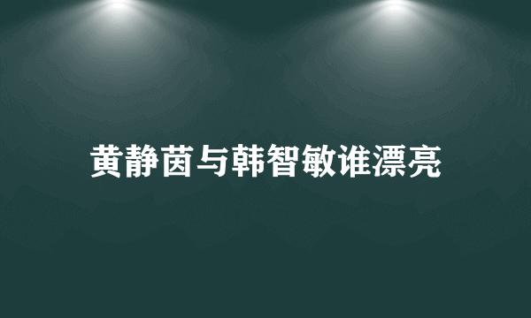 黄静茵与韩智敏谁漂亮