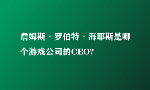 詹姆斯·罗伯特·海耶斯是哪个游戏公司的CEO?