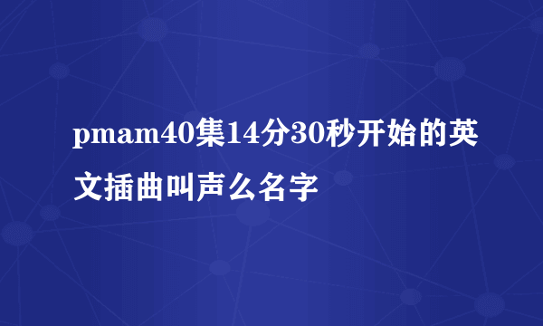 pmam40集14分30秒开始的英文插曲叫声么名字