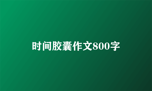 时间胶囊作文800字