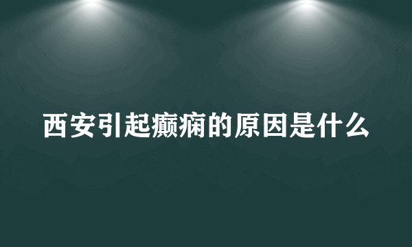 西安引起癫痫的原因是什么