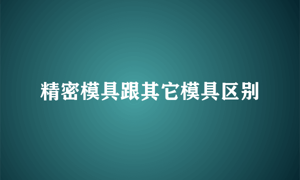 精密模具跟其它模具区别