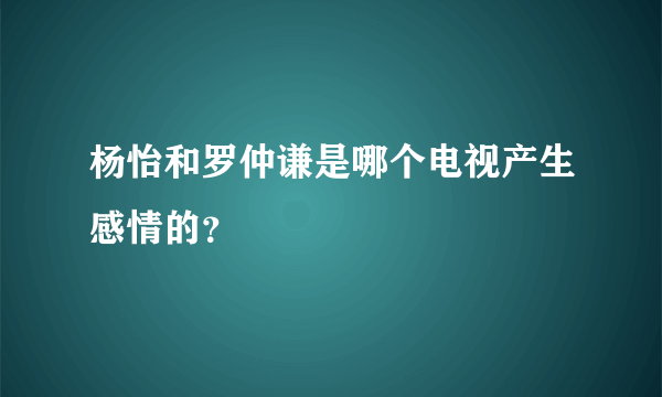 杨怡和罗仲谦是哪个电视产生感情的？