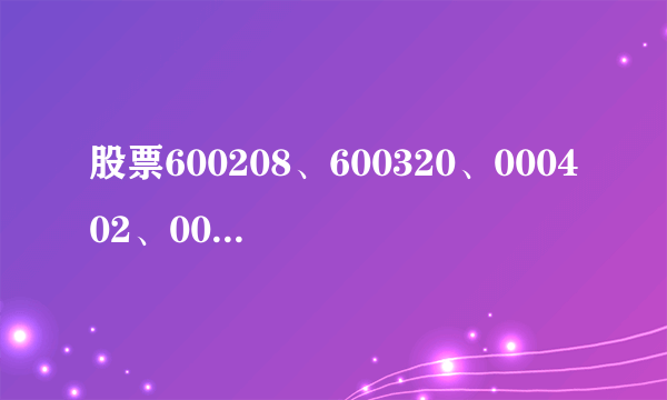 股票600208、600320、000402、000758现在买哪个好？